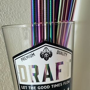 20 piece stainless steel rainbow colored straws